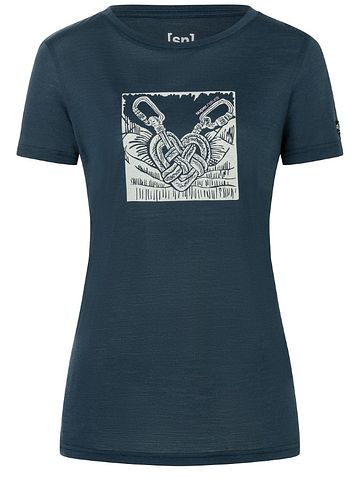 W TIED BY HEART TEE blueb/f.grey/orch